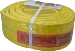 Lift-All - 12' Long x 4" Wide, 11,500 Lb Vertical Capacity, 2 Ply, Polyester Web Sling - 9,200 Lb Choker Capacity, Yellow - USA Tool & Supply