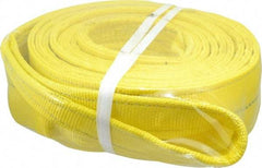 Lift-All - 20' Long x 4" Wide, 11,500 Lb Vertical Capacity, 2 Ply, Polyester Web Sling - 9,200 Lb Choker Capacity, Yellow - USA Tool & Supply