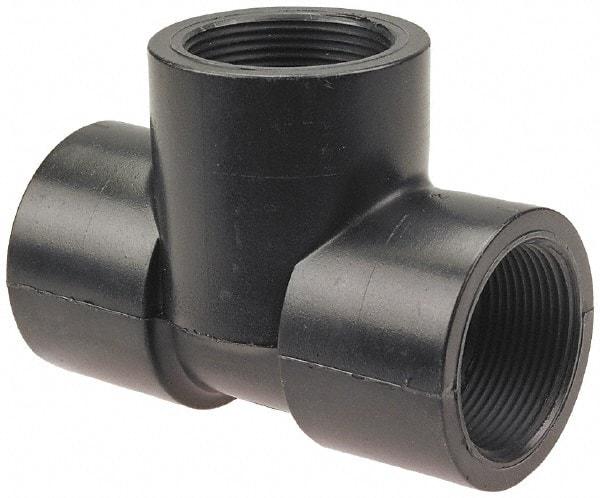 NIBCO - 1-1/4" Polypropylene Plastic Pipe Tee - Schedule 80, FPT x FPT x FPT End Connections - USA Tool & Supply