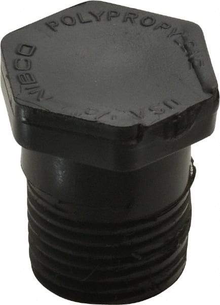 NIBCO - 1/2" Polypropylene Plastic Pipe Threaded Plug - Schedule 80, MPT End Connections - USA Tool & Supply