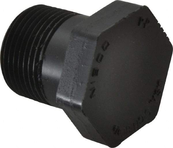 NIBCO - 3/4" Polypropylene Plastic Pipe Threaded Plug - Schedule 80, MPT End Connections - USA Tool & Supply