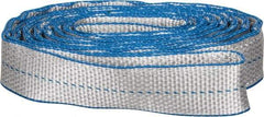 Lift-All - 12' Long x 2" Wide, 6,400 Lb Vertical Capacity, 2 Ply, Polyester Web Sling - 5,000 Lb Choker Capacity, Silver (Color) - USA Tool & Supply