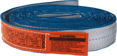 Lift-All - 16' Long x 2" Wide, 6,400 Lb Vertical Capacity, 2 Ply, Polyester Web Sling - 5,000 Lb Choker Capacity, Silver (Color) - USA Tool & Supply