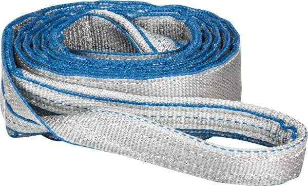 Lift-All - 12' Long x 3" Wide, 8,600 Lb Vertical Capacity, 2 Ply, Polyester Web Sling - 6,900 Lb Choker Capacity, Silver (Color) - USA Tool & Supply