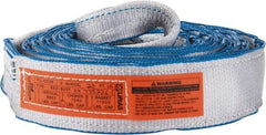 Lift-All - 20' Long x 3" Wide, 8,600 Lb Vertical Capacity, 2 Ply, Polyester Web Sling - 6,900 Lb Choker Capacity, Silver (Color) - USA Tool & Supply