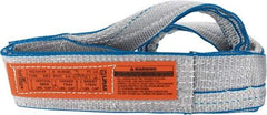 Lift-All - 3' Long x 3" Wide, 8,600 Lb Vertical Capacity, 2 Ply, Polyester Web Sling - 6,900 Lb Choker Capacity, Silver (Color) - USA Tool & Supply