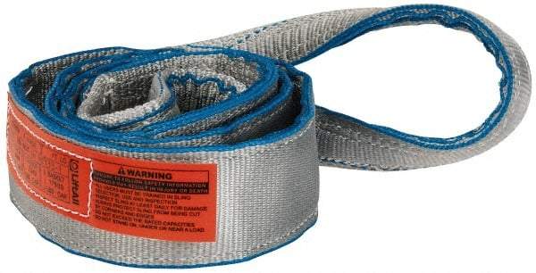 Lift-All - 8' Long x 3" Wide, 8,600 Lb Vertical Capacity, 2 Ply, Polyester Web Sling - 6,900 Lb Choker Capacity, Silver (Color) - USA Tool & Supply