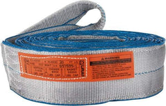 Lift-All - 20' Long x 4" Wide, 11,500 Lb Vertical Capacity, 2 Ply, Polyester Web Sling - 9,200 Lb Choker Capacity, Silver (Color) - USA Tool & Supply