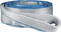 Lift-All - 12' Long x 4" Wide, 11,500 Lb Vertical Capacity, 2 Ply, Polyester Web Sling - 9,200 Lb Choker Capacity, Silver (Color) - USA Tool & Supply