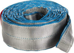 Lift-All - 20' Long x 4" Wide, 11,500 Lb Vertical Capacity, 2 Ply, Polyester Web Sling - 9,200 Lb Choker Capacity, Silver (Color) - USA Tool & Supply