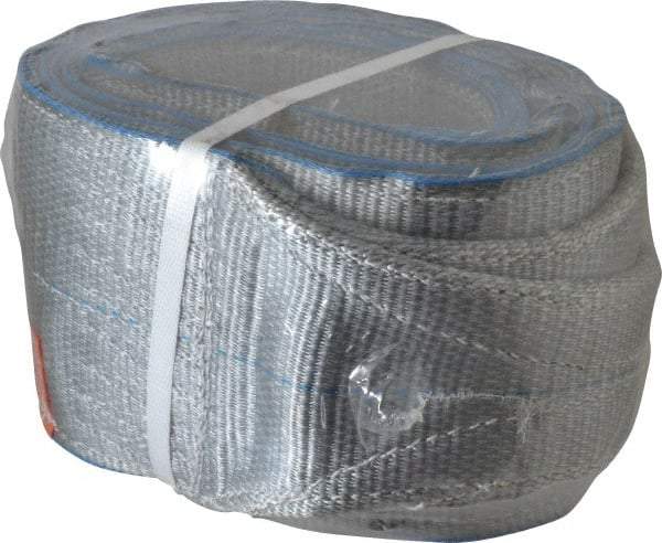 Lift-All - 10' Long x 6" Wide, 16,300 Lb Vertical Capacity, 2 Ply, Polyester Web Sling - 13,000 Lb Choker Capacity, Silver (Color) - USA Tool & Supply