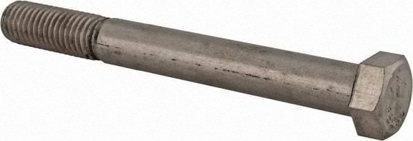 Value Collection - 9/16-12 UNC, 5" Length Under Head Hex Head Cap Screw - Partially Threaded, Grade 18-8 Stainless Steel, Uncoated, 13/16" Hex - USA Tool & Supply