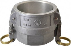 EVER-TITE Coupling Products - 3" Aluminum Cam & Groove Suction & Discharge Hose Female Coupler Female NPT Thread - Part D, 3" Lock-On Thread, 125 Max psi - USA Tool & Supply