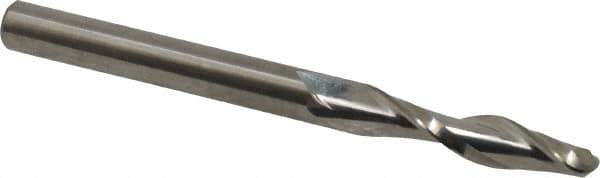 Onsrud - 1/4" Cutting Diam x 1-1/8" Length of Cut, 2 Flute, Upcut Spiral Router Bit - Uncoated, Right Hand Cut, Solid Carbide, 3" OAL x 1/4" Shank Diam, Ball End Taper, 30° Helix Angle - USA Tool & Supply