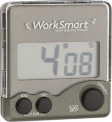 Value Collection - Big Digit Count Up and Down Timer - Counter Down 99 Min 59 Sec, Daily Alarm, Black - USA Tool & Supply