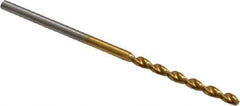 Guhring - 1.65mm 130° High Speed Steel Jobber Drill - TiN Finish, Right Hand Cut, Parabolic Flute, Straight Shank, 1-11/16" OAL, Standard Point - USA Tool & Supply