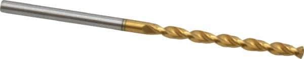 Guhring - 2.45mm 130° High Speed Steel Jobber Drill - TiN Finish, Right Hand Cut, Parabolic Flute, Straight Shank, 2-1/4" OAL, Standard Point - USA Tool & Supply