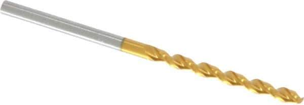 Guhring - 2.6mm 130° Cobalt Jobber Drill - TiN Finish, Right Hand Cut, Parabolic Flute, Straight Shank, 2-1/4" OAL, Standard Point - USA Tool & Supply