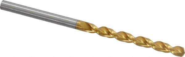 Guhring - 3.7mm 130° Cobalt Jobber Drill - TiN Finish, Right Hand Cut, Parabolic Flute, Straight Shank, 2-3/4" OAL, Standard Point - USA Tool & Supply