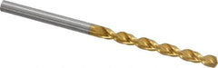 Guhring - 3.7mm 130° Cobalt Jobber Drill - TiN Finish, Right Hand Cut, Parabolic Flute, Straight Shank, 2-3/4" OAL, Standard Point - USA Tool & Supply