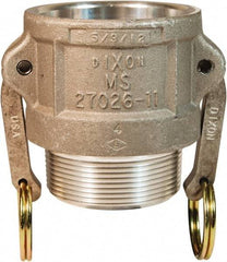 Dixon Valve & Coupling - 1-1/2" Aluminum Cam & Groove Suction & Discharge Hose Female Coupler Male NPT Thread - Part B, 1-1/2" Thread, 250 Max psi - USA Tool & Supply