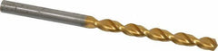 Guhring - 4.6mm 130° Cobalt Jobber Drill - TiN Finish, Right Hand Cut, Parabolic Flute, Straight Shank, 3-5/32" OAL, Standard Point - USA Tool & Supply