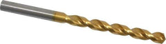 Guhring - 6.5mm 130° Cobalt Jobber Drill - TiN Finish, Right Hand Cut, Parabolic Flute, Straight Shank, 101mm OAL, Standard Point - USA Tool & Supply