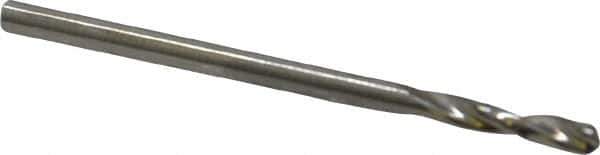 Guhring - 2.05mm 130° Parabolic Flute High Speed Steel Screw Machine Drill Bit - Bright Finish, Right Hand Cut, 12mm Flute Length, 38mm OAL, Standard Point, Straight Shank - USA Tool & Supply