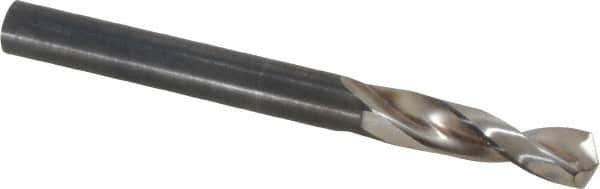 Guhring - 6.3mm 130° Parabolic Flute High Speed Steel Screw Machine Drill Bit - Bright Finish, Right Hand Cut, 31mm Flute Length, 70mm OAL, Standard Point, Straight Shank - USA Tool & Supply