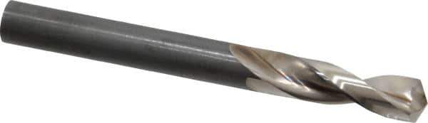 Guhring - 8mm 130° Parabolic Flute High Speed Steel Screw Machine Drill Bit - Bright Finish, Right Hand Cut, 37mm Flute Length, 79mm OAL, Standard Point, Straight Shank - USA Tool & Supply