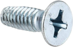 Value Collection - 1/4-20 UNC Thread, 3/4" OAL, Phillips Drive Steel Thread Cutting Screw - Flat Head, Grade 2, Point Type F, Zinc-Plated Finish - USA Tool & Supply