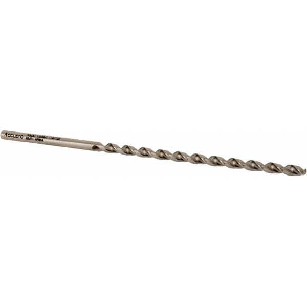 Accupro - #30 130° Parabolic Flute Vanadium High Speed Steel Taper Length Drill Bit - USA Tool & Supply