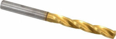Guhring - 5.4mm 150° Solid Carbide Jobber Drill - TiN Finish, Right Hand Cut, Spiral Flute, Straight Shank, 2.598" OAL, Standard Point - USA Tool & Supply