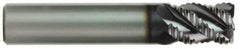 OSG - 1/4" Diam, Fine Pitch, 3/8" LOC, 4 Flute Solid Carbide 0.03" Corner Radius Roughing End Mill - TiAlN Finish, 2" OAL, 1/4" Shank Diam, Single End, Centercutting - USA Tool & Supply