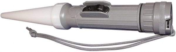 Fulton - White Industrial/Tactical Flashlight - Gray Plastic Body, 2 D Batteries Not Included - USA Tool & Supply