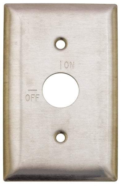 Hubbell Wiring Device-Kellems - 1 Gang, 2-7/8 Inch Long, Switch Plate - Barrel Key Switch, Gray, Stainless Steel - USA Tool & Supply