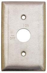 Hubbell Wiring Device-Kellems - 1 Gang, 2-7/8 Inch Long, Switch Plate - Barrel Key Switch, Gray, Stainless Steel - USA Tool & Supply