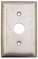 Hubbell Wiring Device-Kellems - 1 Gang, 2-7/8 Inch Long, Switch Plate - Barrel Key Switch, Gray, Stainless Steel - USA Tool & Supply