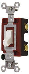 Hubbell Wiring Device-Kellems - 2 Pole, 120 to 277 VAC, 20 Amp, Industrial Grade, Toggle, Wall and Dimmer Light Switch - 1-5/16 Inch Wide x 4-1/16 Inch High - USA Tool & Supply