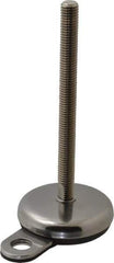 Sunnex - 1/2-13 Bolt Thread, 0.87" High Hygienic Anchoring Stud Mount Leveling Pad & Mount - 1,770 Max Lb Capacity, 2.95" Base Diam, 6" Thread Length - USA Tool & Supply