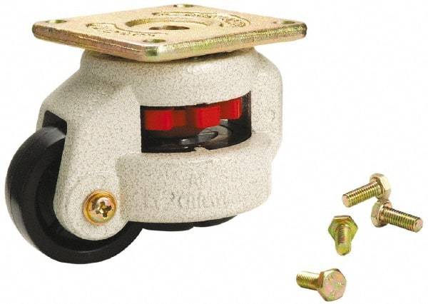 Sunnex - 2-1/8" Wide, Nylon Swivel Caster - 1,800 Lb Capacity, Top Plate Mount, 3.94" x 3.94" Plate, Ball Bearing - USA Tool & Supply