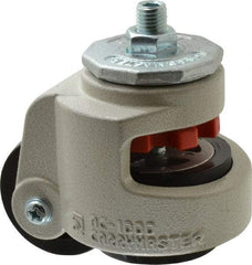 Sunnex - 1-1/4" Wide, Nylon Swivel Caster - 1,000 Lb Capacity, Threaded Stem Mount, 3.74" x 3.74" Plate, Ball Bearing - USA Tool & Supply