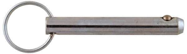 Gibraltar - 3/8" Pin Diam, 2-7/8" Long, Zinc Plated Stainless Steel Ball Lock Hitch Pin - 2-1/2" Usable Length - USA Tool & Supply