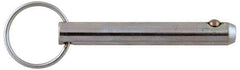 Gibraltar - 3/8" Pin Diam, 2-7/8" Long, Zinc Plated Stainless Steel Ball Lock Hitch Pin - 2-1/2" Usable Length - USA Tool & Supply