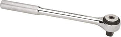 Proto - 1/2" Drive Round Head Standard Ratchet - Chrome Finish, 9-3/8" OAL, 72 Gear Teeth, Standard Knurled Handle, Standard Head - USA Tool & Supply