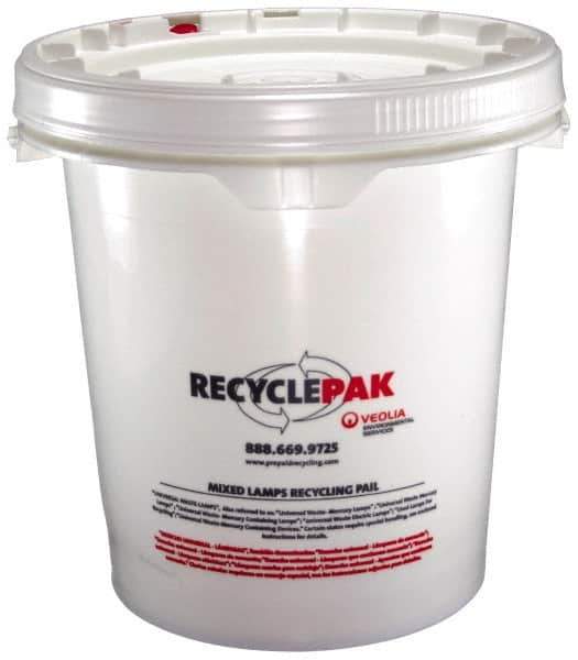 Recyclepak - 15 Inch Deep, Lamp Recycling Box - 15 Inch Diameter, 69 Lb. Capacity, 5 Gallon Pail - USA Tool & Supply