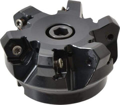 Kennametal - 2-1/2" Cut Diam, 3" Arbor Hole, 4.51mm Max Depth of Cut, 45° Indexable Chamfer & Angle Face Mill - 6 Inserts, HNGJ 535-GD Insert, Right Hand Cut, 6 Flutes, Through Coolant, Series KSHR - USA Tool & Supply