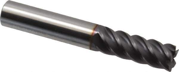 Niagara Cutter - 3/8", 5 Flute, Single End, Solid Carbide, 0.02" Corner Radius End Mill - 2-1/2" OAL, 45° Helix, Right Hand Flute, 1" LOC, Right Hand Cut - USA Tool & Supply