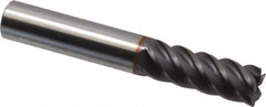 Niagara Cutter - 3/8", 5 Flute, Single End, Solid Carbide, 0.02" Corner Radius End Mill - 2-1/2" OAL, 45° Helix, Right Hand Flute, 1" LOC, Right Hand Cut - USA Tool & Supply