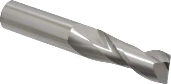 SGS - 5/8", 1-5/8" LOC, 5/8" Shank Diam, 3-3/4" OAL, 2 Flute, Solid Carbide Square End Mill - Single End, Uncoated, Spiral Flute, 35° Helix, Centercutting, Right Hand Cut, Right Hand Flute, Series 47 - USA Tool & Supply